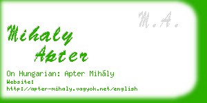 mihaly apter business card